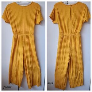 Zara Mustard Yellow short sleeve jumpsuit Girls size 11-12 /Petite women's XS